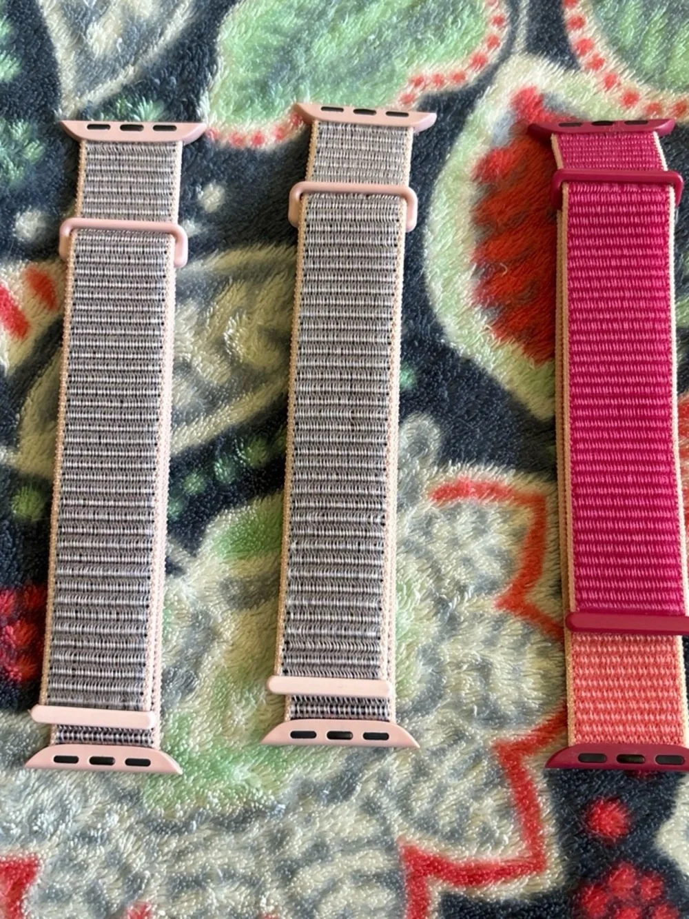 Grey and Pink Sport Loop Watch Band - Compatible Wearable